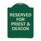 Signmission Reserved for Priest & Deacon Heavy-Gauge Aluminum Architectural Sign, 24" x 18", G-1824-23179 A-DES-G-1824-23179 - alternate 1